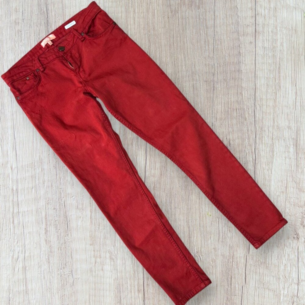 SANCTUARY Denim Anthropologie The Charmer Stretch Skinny Jeans Deep Red 29